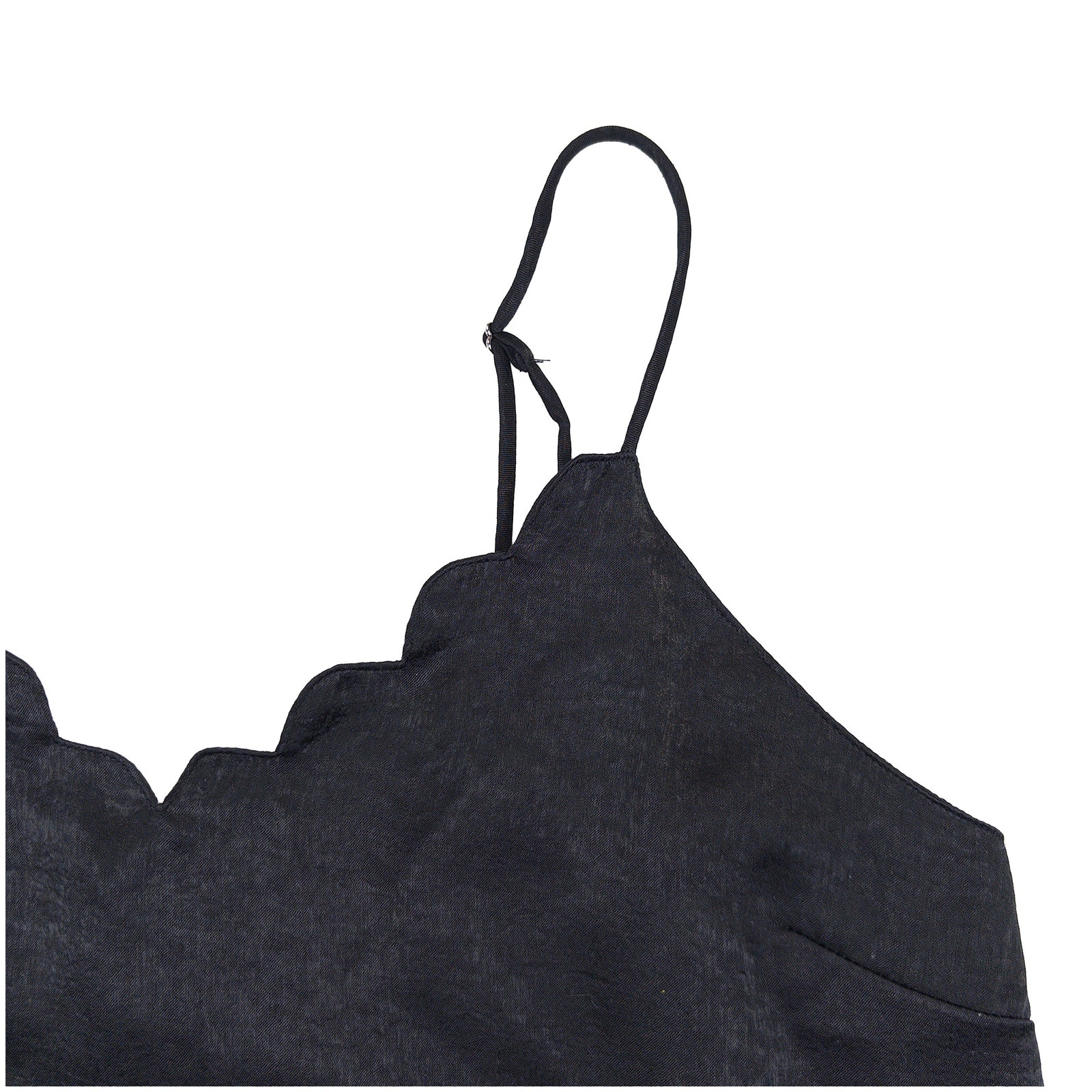 Jodifl Nwt Scalloped V Neck Cami Women S Black Layering Tank Flowy Boutique — image 4 of 8